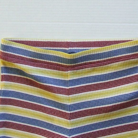 Zara flared pants knit loungewear red yellow blue ribbed striped cozy pants - Picture 6 of 11